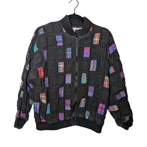 Vintage 90s Yak Magik Colorful Woven Bomber Jacket
